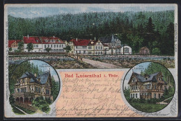 Seiden-Imitations-AK Bad Luisenthal I. Thür., Blick Auf Die Villa Waldmühle Und Villa Kienberg - Altri & Non Classificati