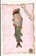 1ER AVRIL  Souvenir - Decoupi Ajouti - Poisson Et Portrait - Erster April