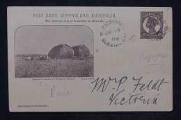 AUSTRALIE / QUEENSLAND - Entier Postal Sur Carte Avec Repiquage D'Ingham En 1899 Pour Victoria - Pas Courant - L 168207 - Lettres & Documents