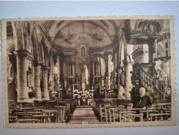 (J) SINT LAUREINS KERK BINNENZICHT MET PASTOOR WITTE  GEKARTELDE RAND   GEANIMEERD  MOOI ZICHT - Sint-Laureins