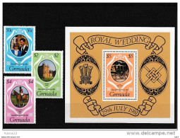 A08729)Lady Diana: Grenada 1097 - 1099 A** + Bl 96** - Familles Royales