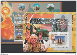 A15345)Benedikt XVI.: Guinea 4827 - 4829 KLB** + Bl 4832** - Papes