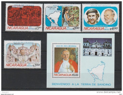 A15298)Johannes Paul II.: Nicaragua 2371 - 2374** + Bl 148** - Papes