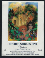 Etiquette Vin Peyres Nobles  Corbieres  1990  Caves Des Côtes D'Alaric Vignerons De Camplong - Vin De Pays D'Oc