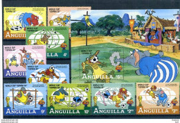 A23272)Disney: Anguilla 501 - 504** + Bl 45** - Disney