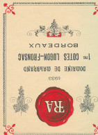 712-   ETIQUETTE  - VIN  BORDEAUX   DOMAINE DE MALBRAND   1ere COTES  LUGON-FRONSAC - Bordeaux