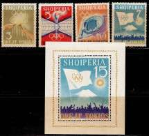 ALBANIA 1964 SUMMER OLYMPIC GAMES TOKIO  MI No 823-6+ BLOCK 22 MNH VF!! - Albanie