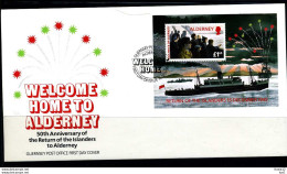 E02228)Alderney FDC Block 1 - Alderney