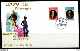 E02192)Guernsey FDC 204/5 Cept - Guernesey