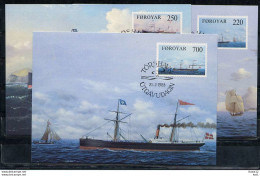 X0546)Faeroeer Maxi-Card  79/81 Dampfschiffe - Féroé (Iles)
