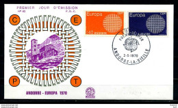 F1381)Franz. Andorra FDC 222/3 Cept - FDC