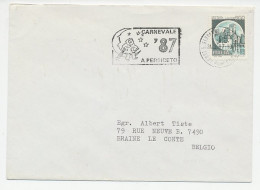Cover / Postmark Italy 1987 Carnival - Moon - Clown - Carnaval