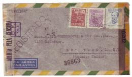 Censored Cover Brazil - USA 1944 - Guerre Mondiale (Seconde)