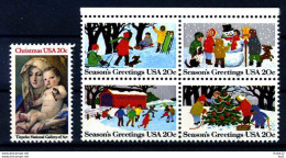E11426)Weihnachten, USA 1606** + 1607/10 VB** - Noël