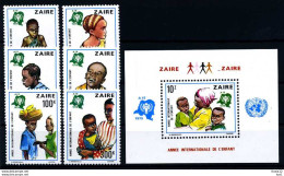 E11184)Jahr Des Kindes, Zaire 613/8** + Bl 29** - Autres & Non Classés