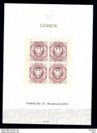 Z21633)Lübeck 14, Nachdruckblock Von 1978 - Erinnophilie