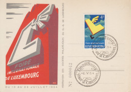 Carte  Maximum  1er  Jour    LUXEMBOURG    Foire  Internationale  De   LUXEMBOURG    1954 - Maximum Cards