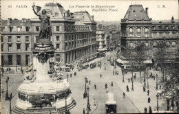 CPA Paris La Place De La Republique - Squares