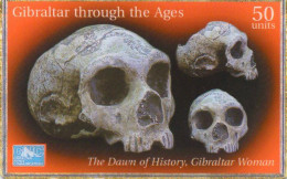 GIBRALTAR - CHIP CARD - THE DAWN OF HISTORY, GIBRALTAR WOMAN - SKULL - Gibilterra
