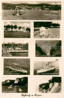 Sassnitz Ostseebad Ruegen Panorama Strandpartien Wissower Klinken Faehrschiffe P - Sassnitz