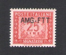 1954 TRIESTE A - Segnatasse - Nuova Soprastampa N. 25A - 25 Lire Rosso Bruno - Autres & Non Classés