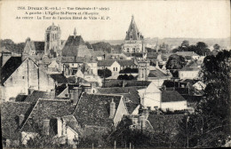 CPA Dreux Vue Generale A Gauche L'eglise St Pierre Et L'hospice Tour De L'ancien Hotel De Ville - Dreux