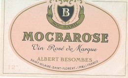 724-   ETIQUETTE  - VIN    ROSE    MOCBAROSE - Pink Wines