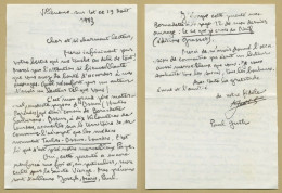 Paul Guth (1910-1997) - Écrivain - Belle Lettre Autographe Signée - 1983 - Scrittori