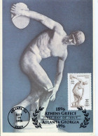 X6718 U.s.a. Maximum Card 1996 Atlanta, First Day Postmark, Showing The Discobolo Sculpture For The Athens Olympic Games - Sculpture