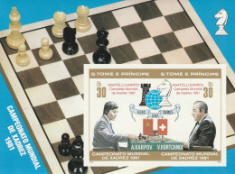 Saint-Thomas Et Prince - BLOC N°27 ** Non Dentelé (1981) Championnats Du Monde D'échecs - Sao Tome Et Principe