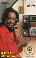 KENYA - CHIP CARD - KPTC - LADY ON PHONE - 500 UNITS GREY VALUE - Kenia