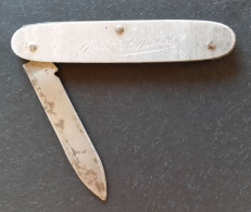 Petit Couteau (canif) Souvenir Du Mont Saint Michel Années 20/30 Avec 1 Lame - Cuchillos