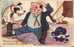 CPA Fantaisie Humour Tiens Je Croyais Que C'etait Toi Qui Portait La Culotte Chein - Humour