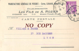 OYONNAX MANUFACTURE GENERALE DE PEIGNES ETABLISSEMENTS LES FILS DE A. ROZIER PUBLICITE - Oyonnax