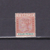 GIBRALTAR 1898, SG# 43, 4d Orange Brown & Green, QV, MH - Gibraltar