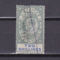 GIBRALTAR 1905, SG# 62, CV £140, 2 Pounds, Wmk Mult Crown CA Perfin, KEVII, Used - Gibraltar