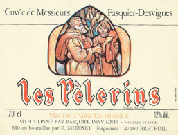 741 -   ETIQUETTE  - VIN   LES PELERINS   PASQUIER DESVIGNES - Red Wines