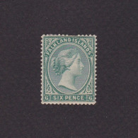 FALKLAND ISLANDS 1878, Sc# 3, CV $110, 'Queen Victoria', Unwmk, Perf 14, MH - Falkland
