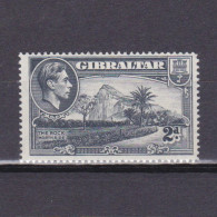 GIBRALTAR 1938, SG# 124, CV £32, Perf. 14, KGVI, 2d Gray, MH - Gibraltar