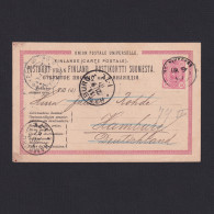 FINLAND 1887, Mi #P18, Postcard From Helsinki To Humburg Germany - Lettres & Documents