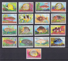 COCOS (KEELING) ISLAND 1979, Sc# 34-50, Fish, MNH (28c-MH) - Cocos (Keeling) Islands