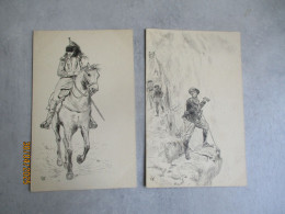LOT DE 3 DESSIN CHASSURS ALPINS DRAGON HUSSARD FORMAT CPA ILLUSTRATEUR A IDENTIFIER - Altri & Non Classificati