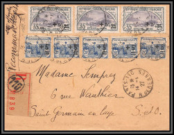 96226 N°163/166 Top Affranchissement Recommandé 1927 Paris St Germain En Laye Orphelins De Guerre Lettre Cover France - Briefe U. Dokumente