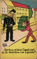 CPA Fantaisie Illustrateur Pierre Tyrere Agent Gendarme Policier Police - Humour