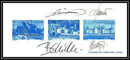 0762/ N°3702/3703/3707 Normande Château De Chambord Castle Troglodytique Gravure Proof France Signé (signed Autograph) - Châteaux