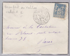 Un Timbre Type  Sage 15 C   Sur Enveloppe ( S.C )  Beaufort En Vallée - 1877-1920: Semi-Moderne