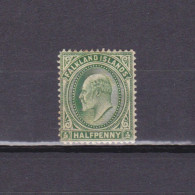 FALKLAND ISLANDS 1904, SG# 43, ½p Yellow-green, KEVII, MH - Falkland