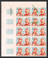 France N°1213 Pilotes Goujon Rozanoff Aviation Variété Flamme Cassée Bloc 10 Non Dentelé ** MNH (Imperf) - Unused Stamps