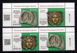 ROMANIA 2025: EUROPA - ARCHAEOLOGY, 2v Set + Vignettes - Registered Shipping! - Neufs