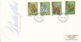 GREAT BRITAIN FDC 875-878,butterflies - 1981-1990 Decimal Issues